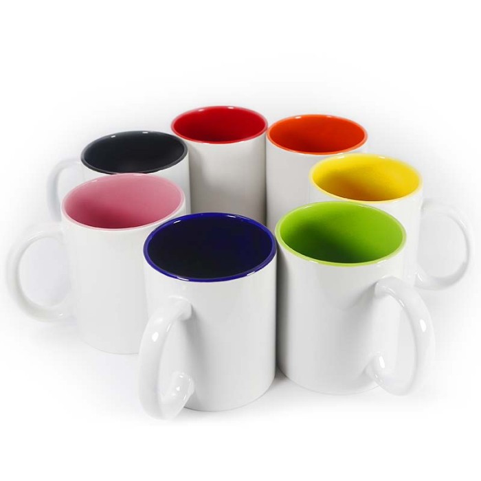 US Warehouse 11oz sublimation ceramic coffee mug with colorful inside