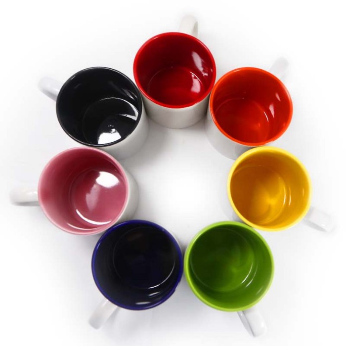US Warehouse 11oz sublimation ceramic coffee mug with colorful inside