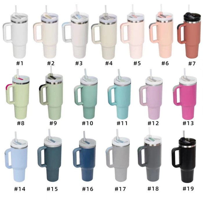 China Warehouse H2 40OZ powder coated travel tumblers