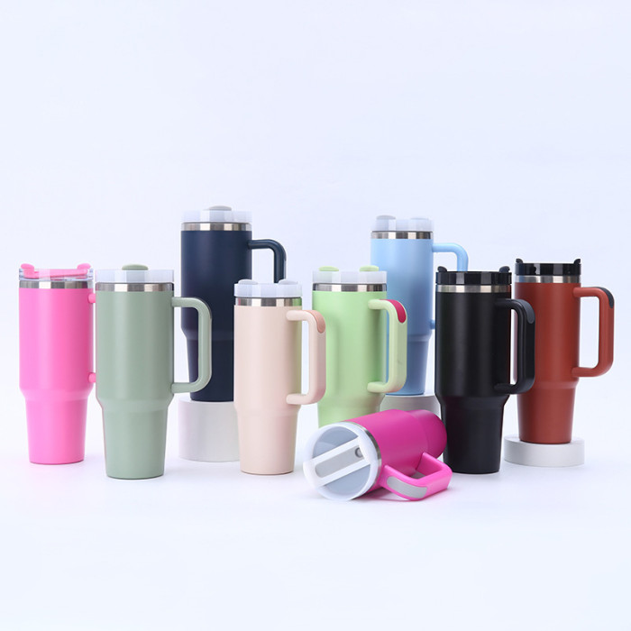 China Warehouse H2 40OZ powder coated travel tumblers