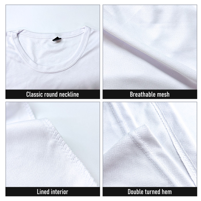 US warehouse Quick Drying Ice Cold Cool Feeling Sublimation White T-Shirt
