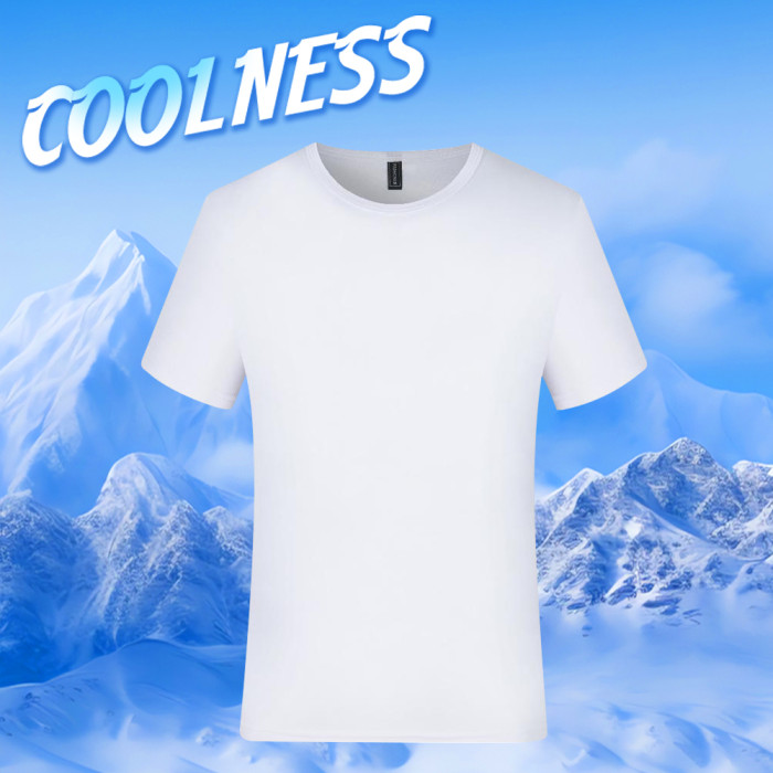 US warehouse Quick Drying Ice Cold Cool Feeling Sublimation White T-Shirt