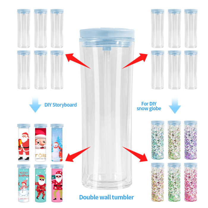 China warehosue Plastic 20oz Snow Globe Cup,BPA FREE