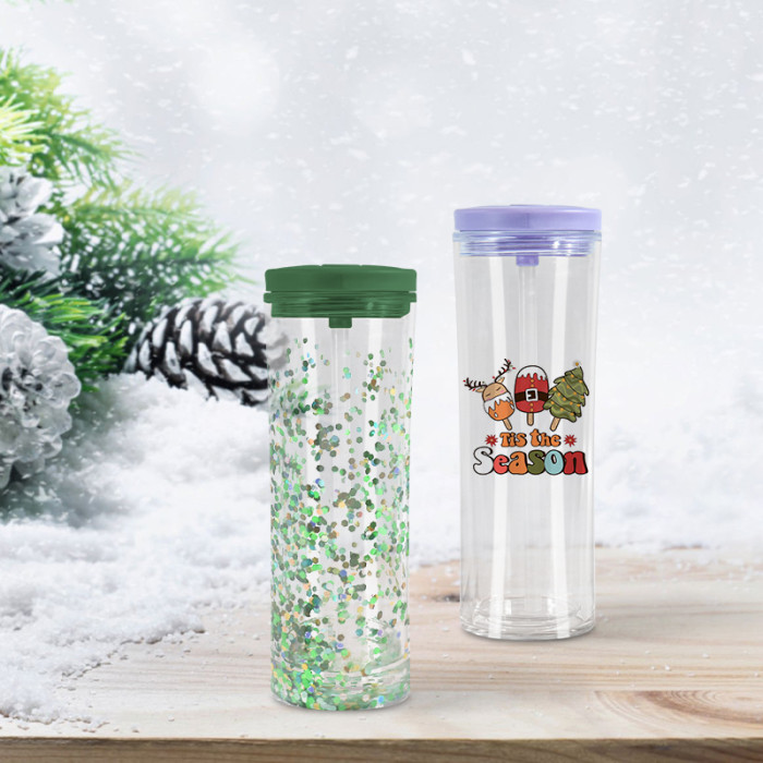 China warehosue Plastic 20oz Snow Globe Cup,BPA FREE