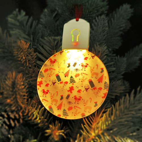 China Warehouse Christmas Acrylic  Round Sublimation Blanks LED light(Acrylic Plate For Sublimation)