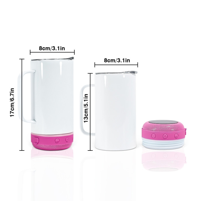 China Warehouse 14oz Sublimation Straight Speaker Tumbler Music Tumbler