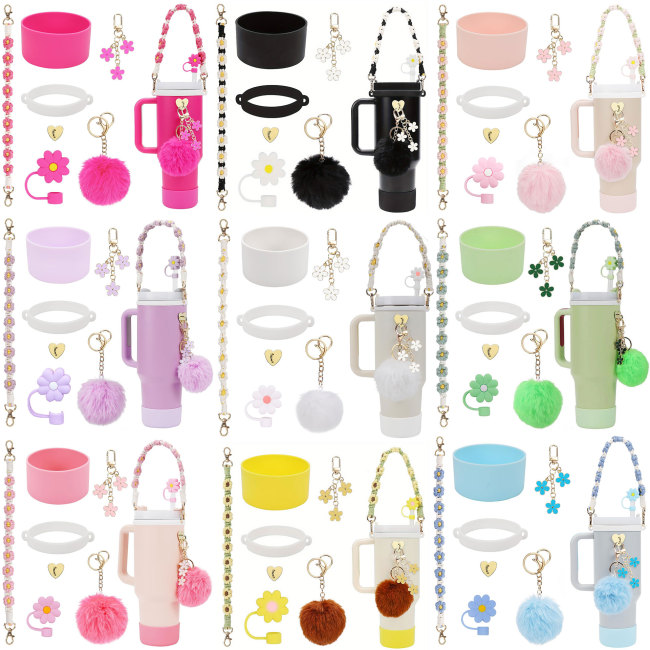 China Warehouse 18pcs 40oz tumblers Decoration Accessories Sets