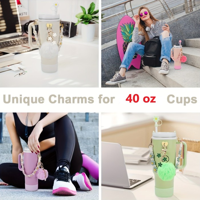 China Warehouse 18pcs 40oz tumblers Decoration Accessories Sets