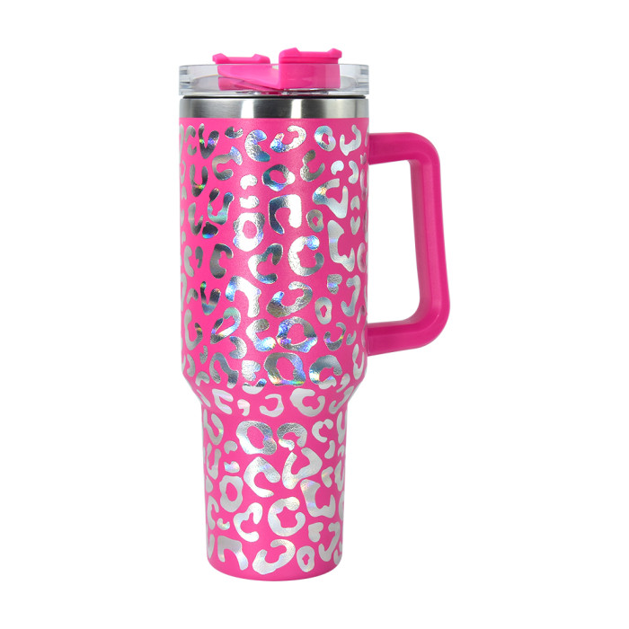US Warehouse 40OZ powder coated tumbler with leopard print(Not for sublimation)