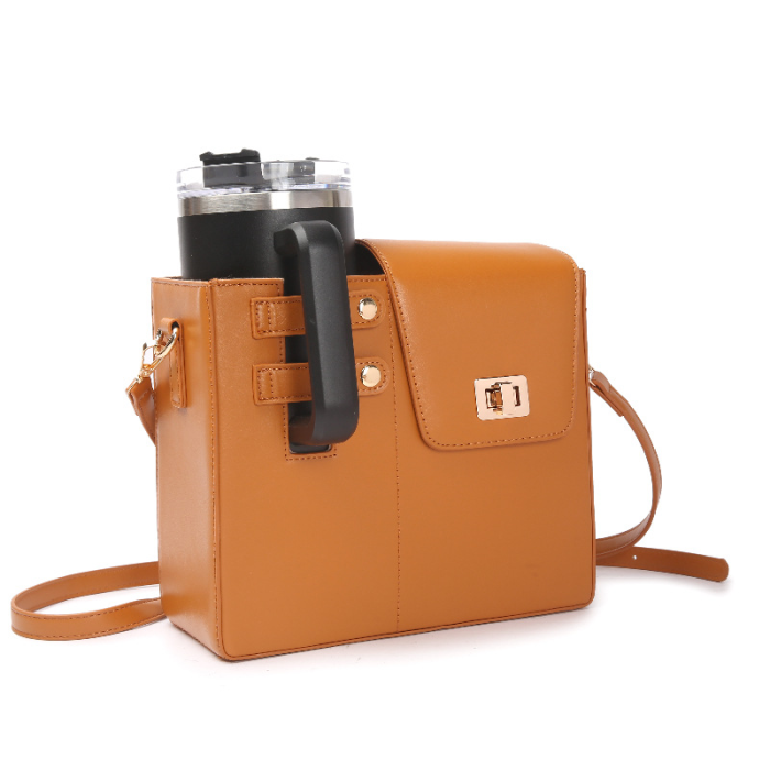 China Warehouse 12pcs PU Leather Crossbody Bag,Cup Holder Bag