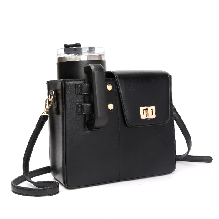 China Warehouse 12pcs PU Leather Crossbody Bag,Cup Holder Bag