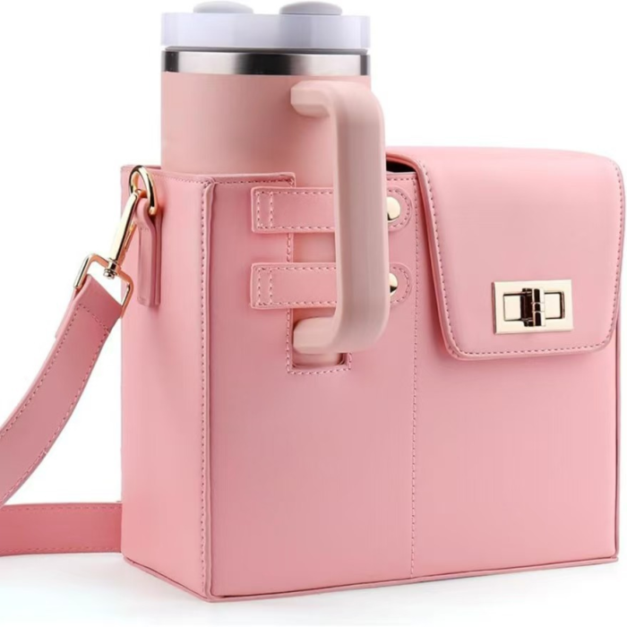 China Warehouse 12pcs PU Leather Crossbody Bag,Cup Holder Bag