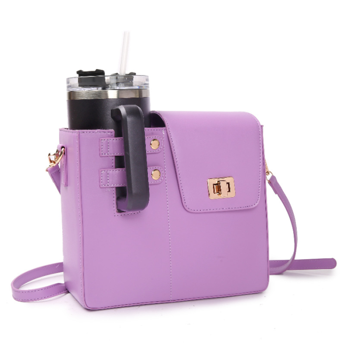 China Warehouse 12pcs PU Leather Crossbody Bag,Cup Holder Bag