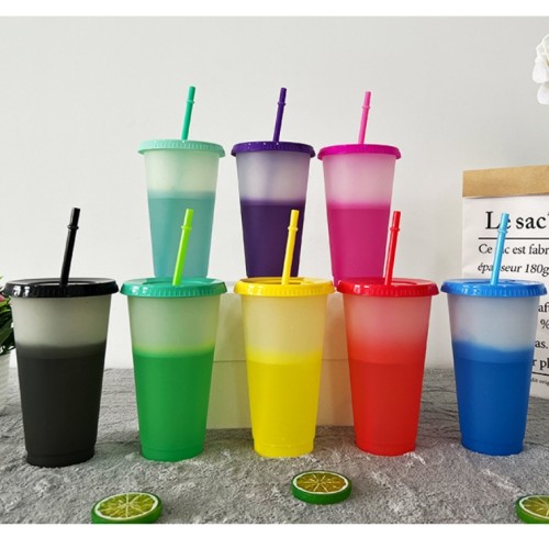 China warehosue 120pcs 24oz Cold Liquid Color change plastic Cup,BPA FREE(Not for sublimation)