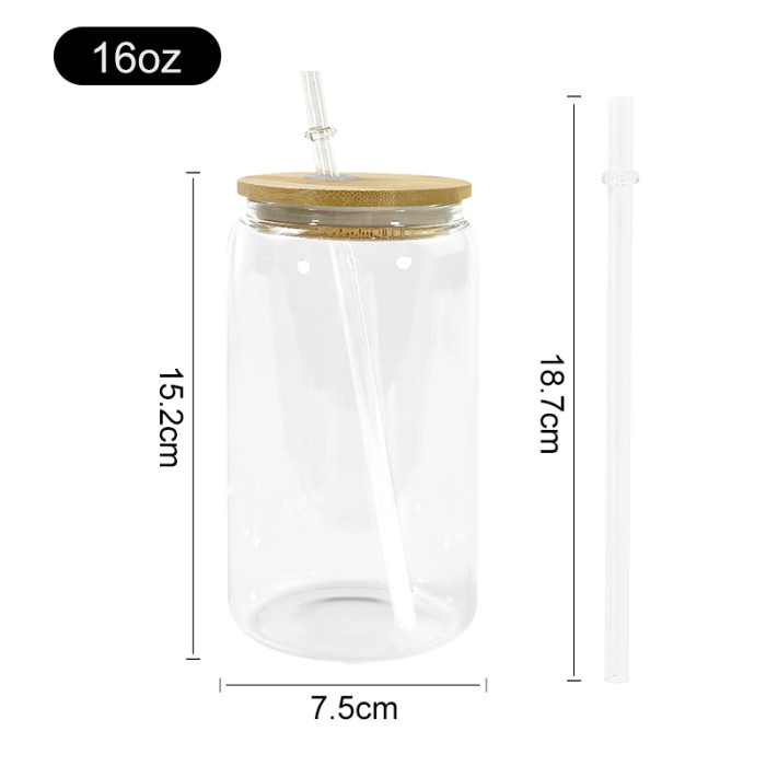 US Warehosue 16oz clear sublimation glass Cup