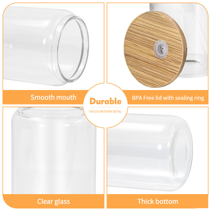 US Warehosue 16oz clear sublimation glass Cup