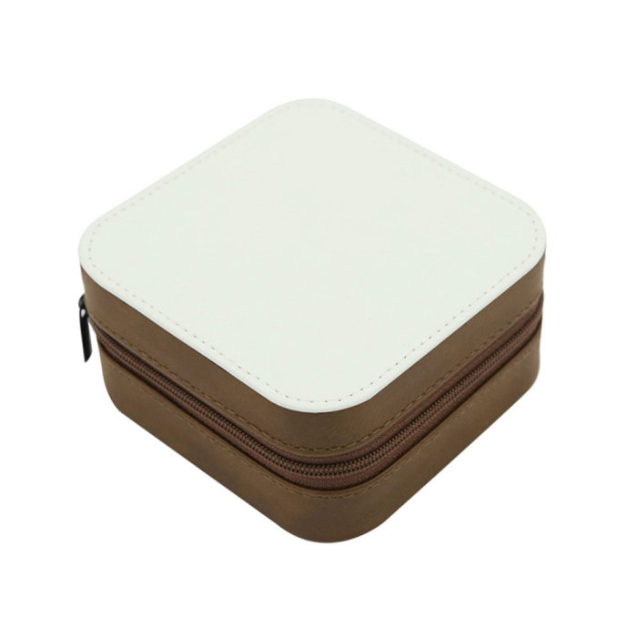 China warehouse PU Leather Sublimation Blanks Jewelry Box Monther's Day Gift