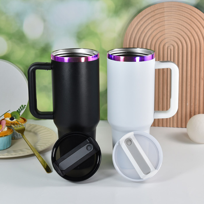 RTS US Warehouse 40OZ Powder Coated Tumbler with Purple Plated(Not for sublimation)