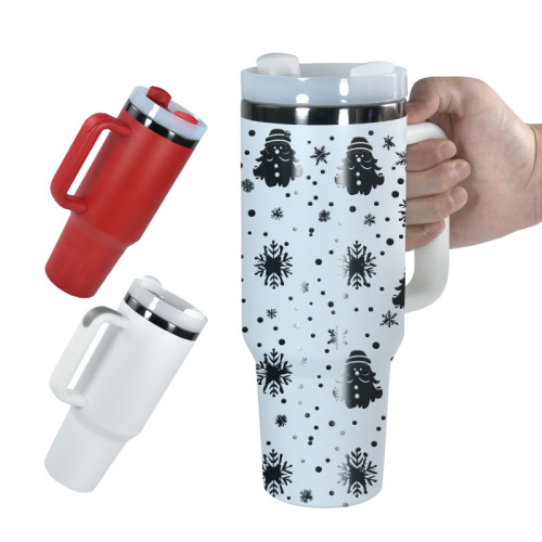 RTS US Warehouse 40OZ Powder Coated Tumbler with Gun-Gray Plated(Not for sublimation)
