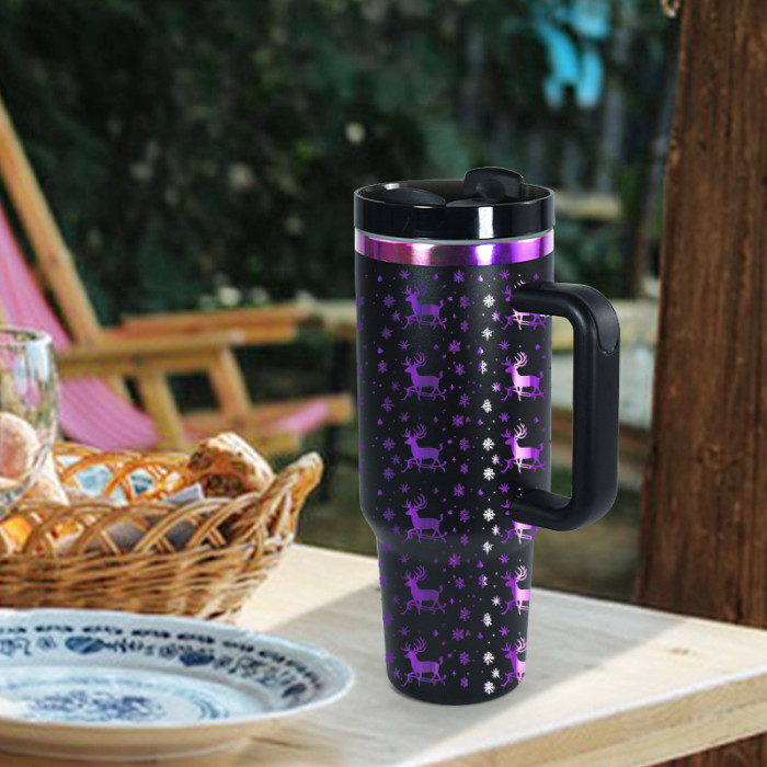RTS US Warehouse 40OZ Powder Coated Tumbler with Purple Plated(Not for sublimation)