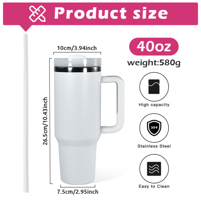 RTS US Warehouse 40OZ Powder Coated Tumbler with Gun-Gray Plated(Not for sublimation)