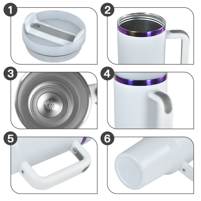 RTS US Warehouse 40OZ Powder Coated Tumbler with Purple Plated(Not for sublimation)