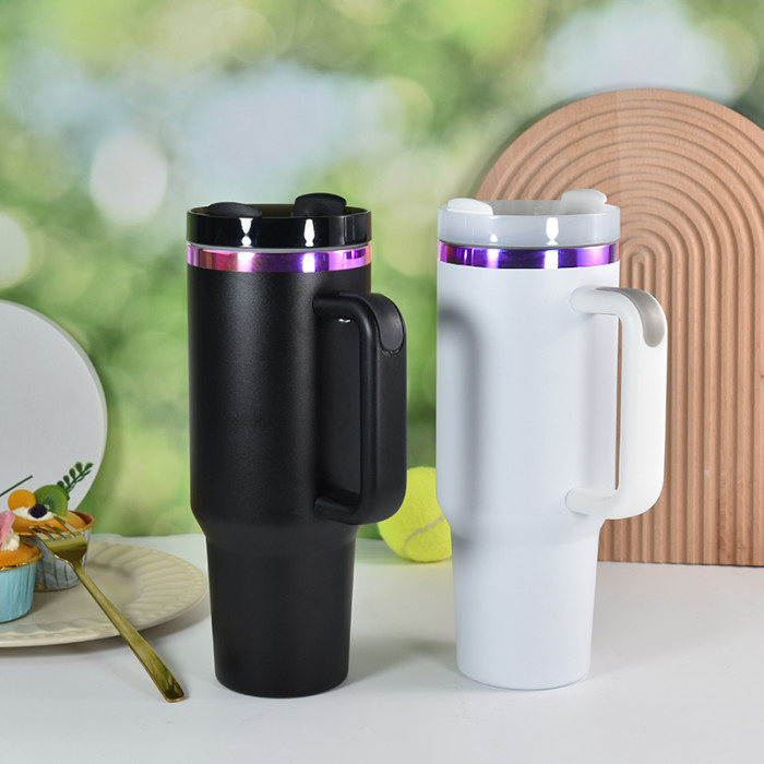 RTS US Warehouse 40OZ Powder Coated Tumbler with Purple Plated(Not for sublimation)