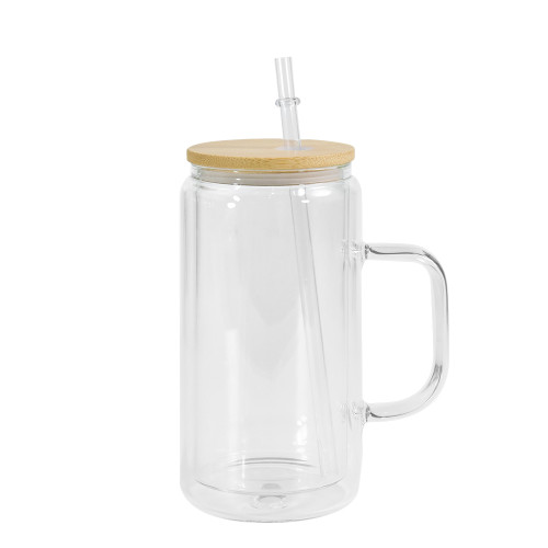 RTS US Warehouse Glass 16oz snow globe sublimation Cup with handle