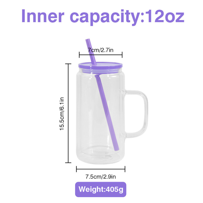 RTS US Warehouse Glass 16oz snow globe sublimation glass Cup,pre-hole