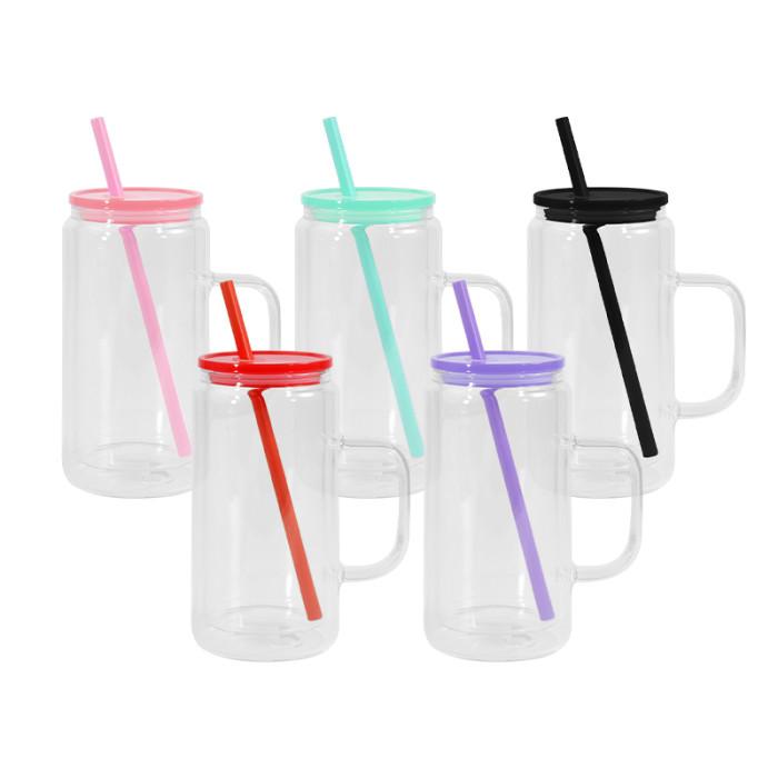 RTS US Warehouse Glass 16oz snow globe sublimation glass Cup,pre-hole