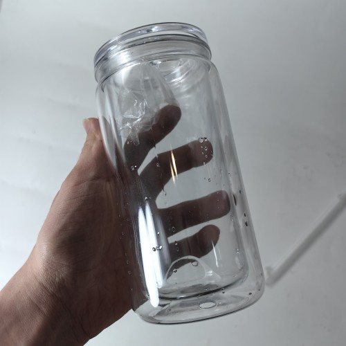 China warehouse 50pcs 16oz clear plastic snow globe Cup(Not for sublimation)