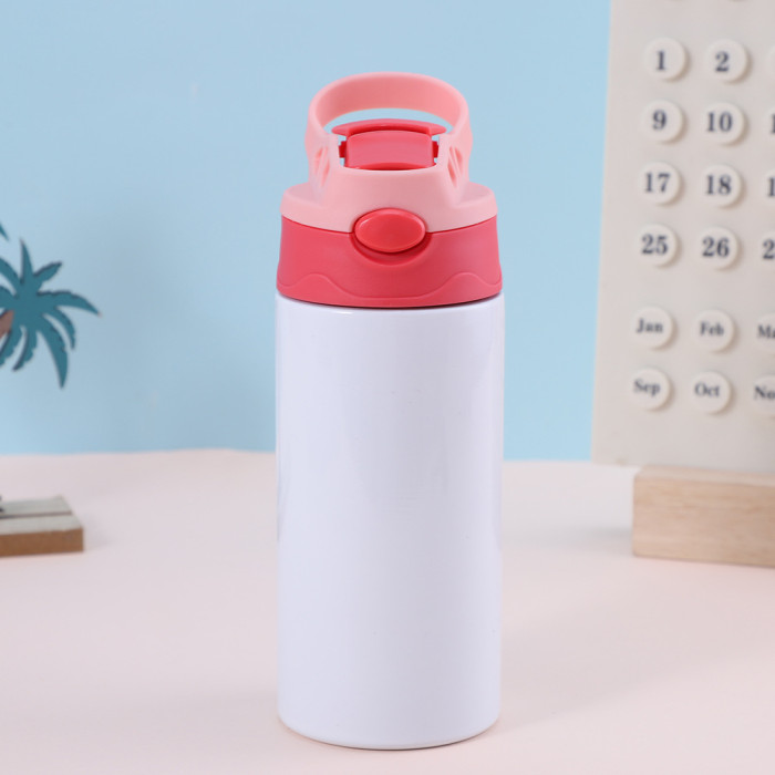 RTS US Warehouse case of 12oz Sublimation Straight Top Flip Kids Water Bottle