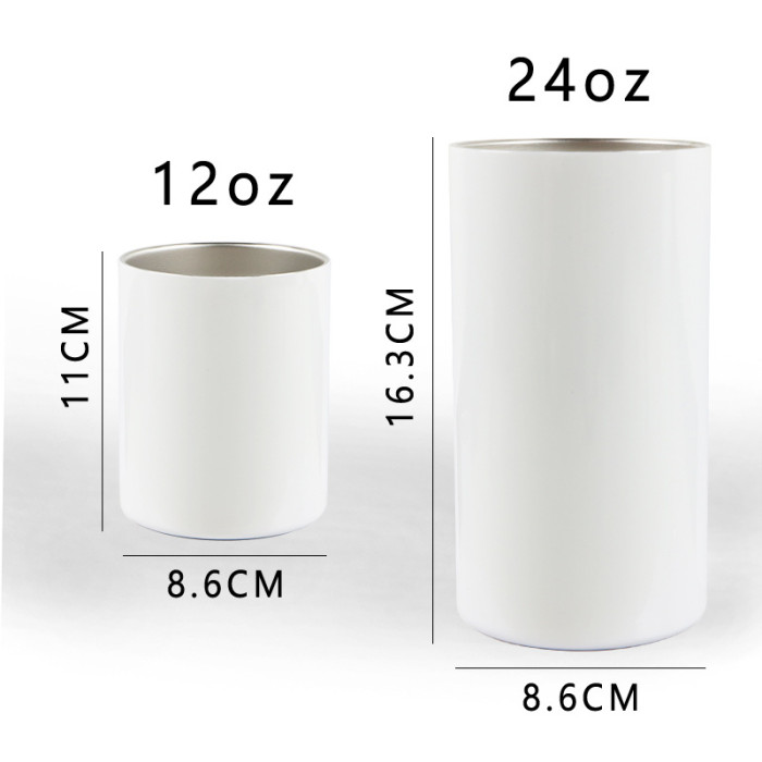 China Warehouse 25pcs 12oz/24oz Sublimation Straight  skinny tumbler with dome lid