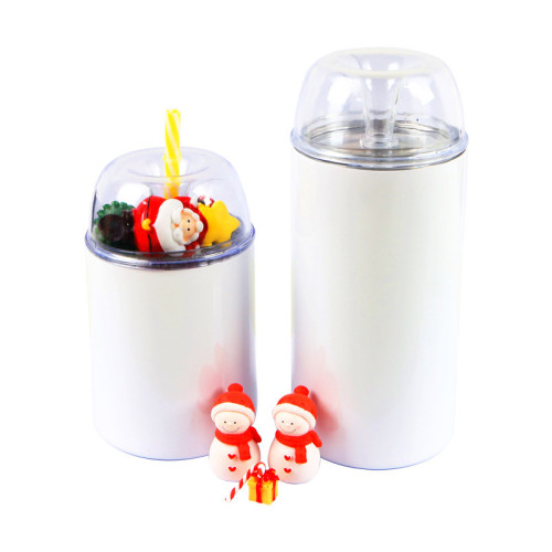 China Warehouse 25pcs 12oz/24oz Sublimation Straight  skinny tumbler with dome lid