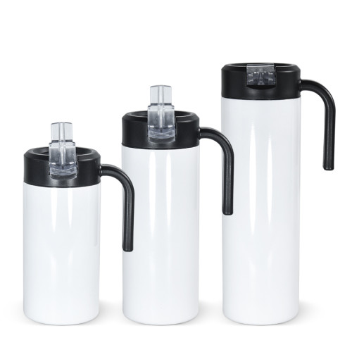 China warehouse 50pcs 12oz/15oz sublimation tumblers with handle lids