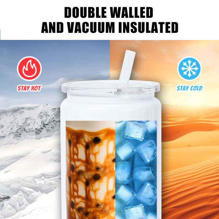 US Warehouse 16oz White Stainless Steel Sublimation Blanks Cup