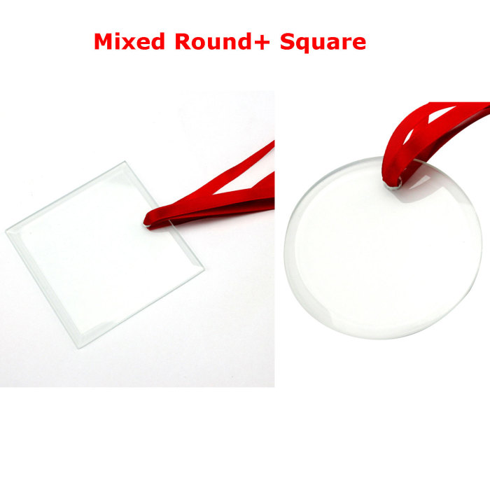 China warehouse 3 inches sublimation glass ornaments