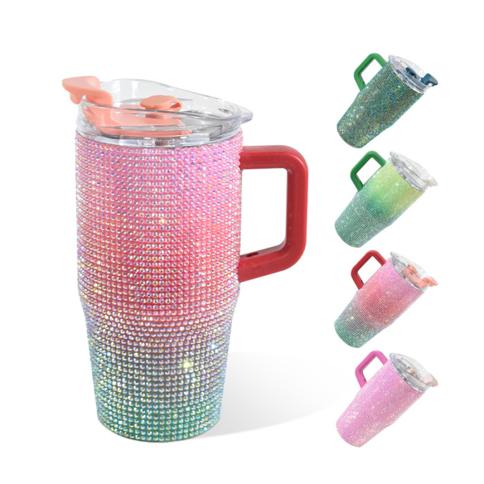 China Warehouse 25pcs Rhinestone 20oz  tumblers with Handle