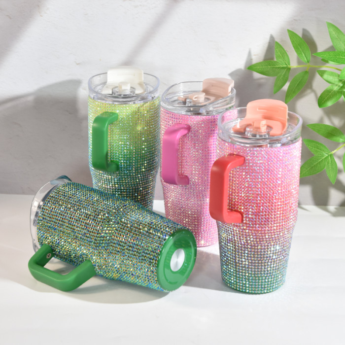 China Warehouse 25pcs Rhinestone 20oz  tumblers with Handle