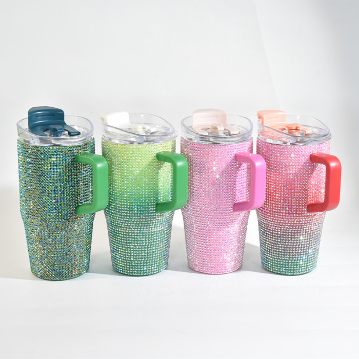 China Warehouse 25pcs Rhinestone 20oz  tumblers with Handle