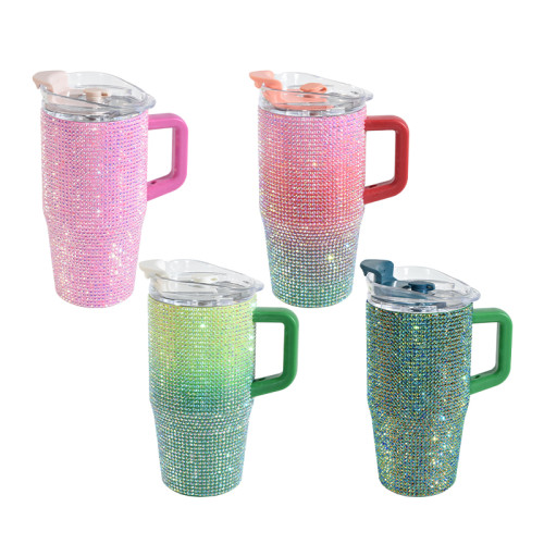 China Warehouse 25pcs Rhinestone 20oz  tumblers with Handle
