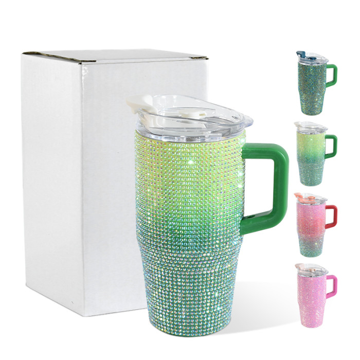 China Warehouse 25pcs Rhinestone 20oz  tumblers with Handle