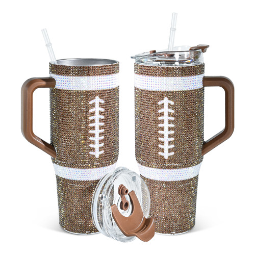 China Warehouse 20pcs Rhinestone 40oz tumblers with Handle