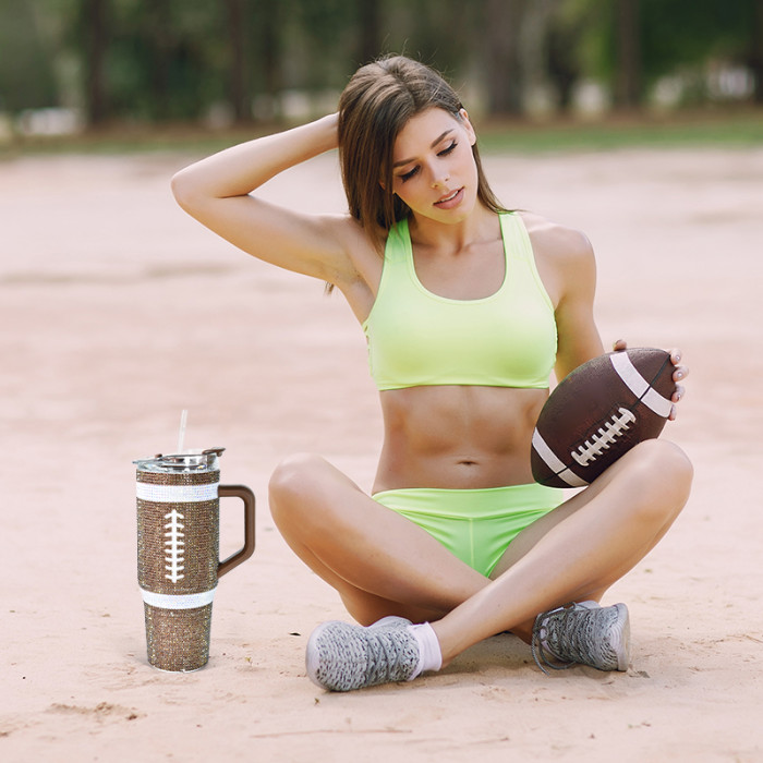 China Warehouse 20pcs Rhinestone 40oz tumblers with Handle