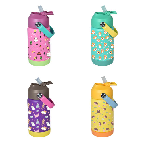 China Warehouse Accept Custom Image 12oz powder coated pop kids water bottle