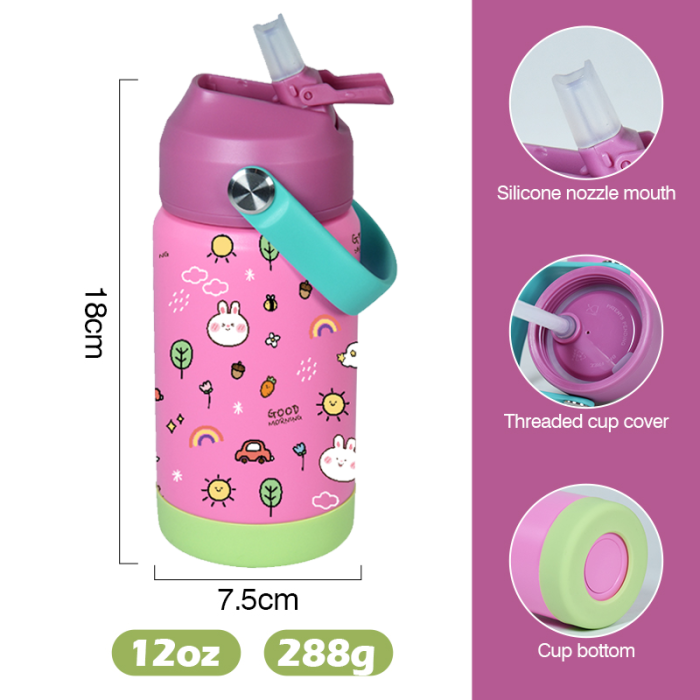 China Warehouse Accept Custom Image 12oz powder coated pop kids water bottle
