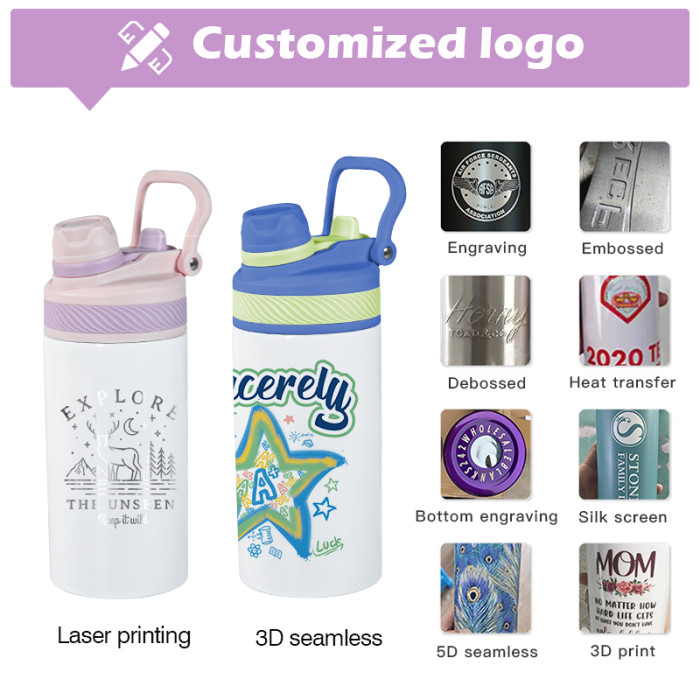 US Warehouse 12oz Sublimation Kids Sport Water Bottle