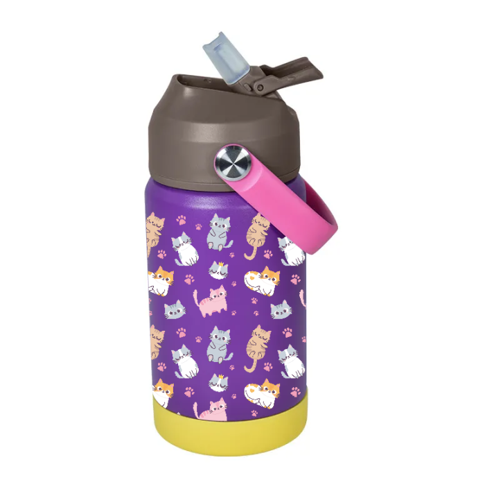 China Warehouse Accept Custom Image 12oz powder coated pop kids water bottle
