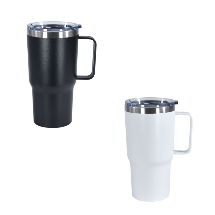 China warehouse 20oz powder coated coffee mugs with handle