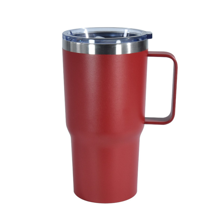China warehouse 20oz powder coated coffee mugs with handle